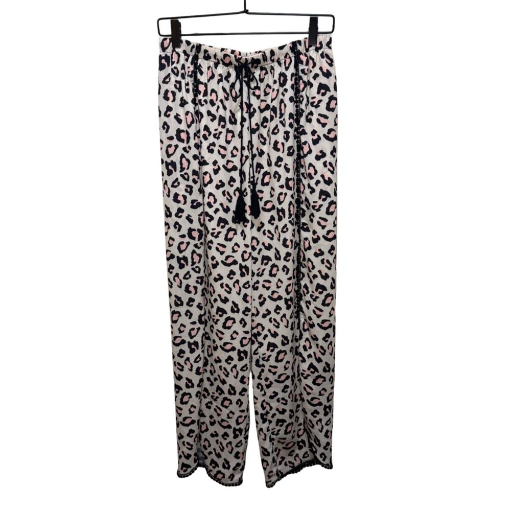 Chelsea28 Ana Split Hem Leopard Print Beach Pants NWT S - Picture 2 of 9